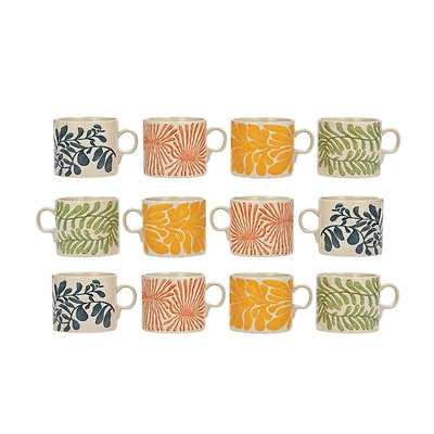 Hello Honey® 14oz. Abstract Foliage Print Stoneware Mug, 12ct.