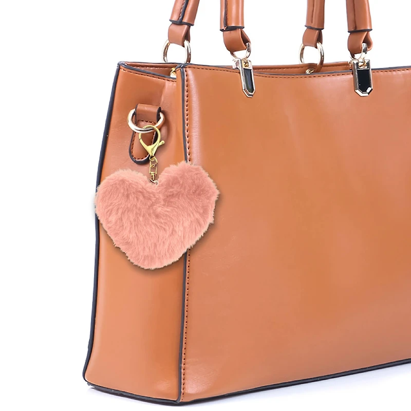 Blue Moon Studio™ Pink Fuzzy Heart Bag Charm