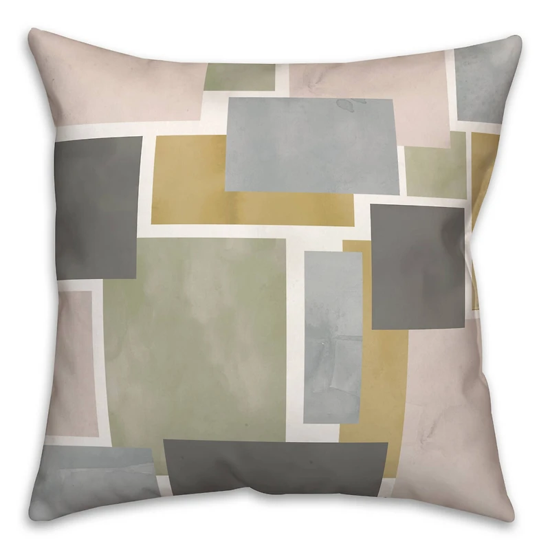 Muted Abstract Squares 18" x 18" Throw Pillow