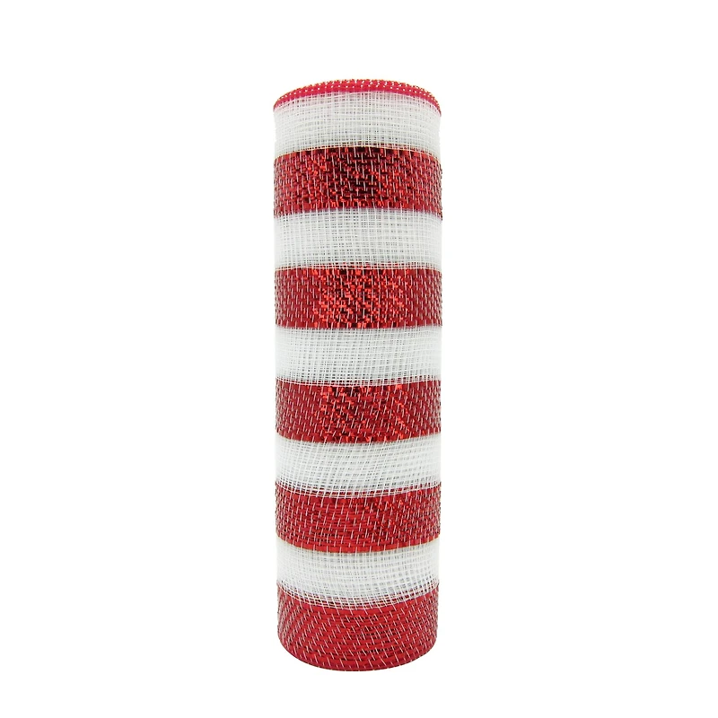 10" x 19ft. Red & White Striped Mesh by Celebrate It™