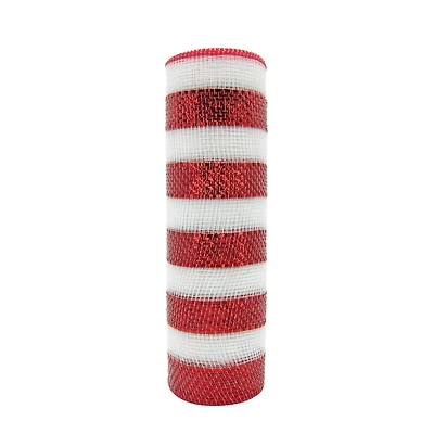 10" x 19ft. Red & White Striped Mesh by Celebrate It™