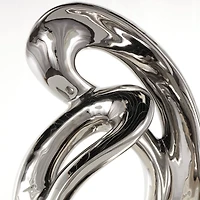 26.5" Silver Abstract Modern Ceramic Sculpture