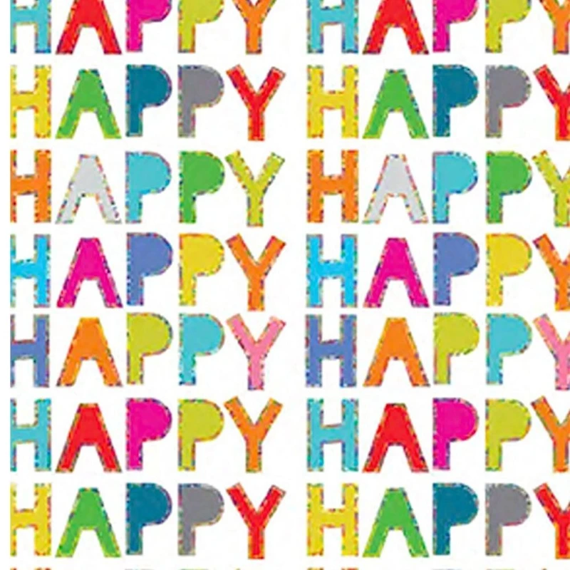 JAM Paper Happy Happy Happy Design Tissue Paper, 12ct.