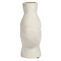Hello Honey® Bloomingville 9" Tan Modern Terra Cotta Vase with Cut Out Detail