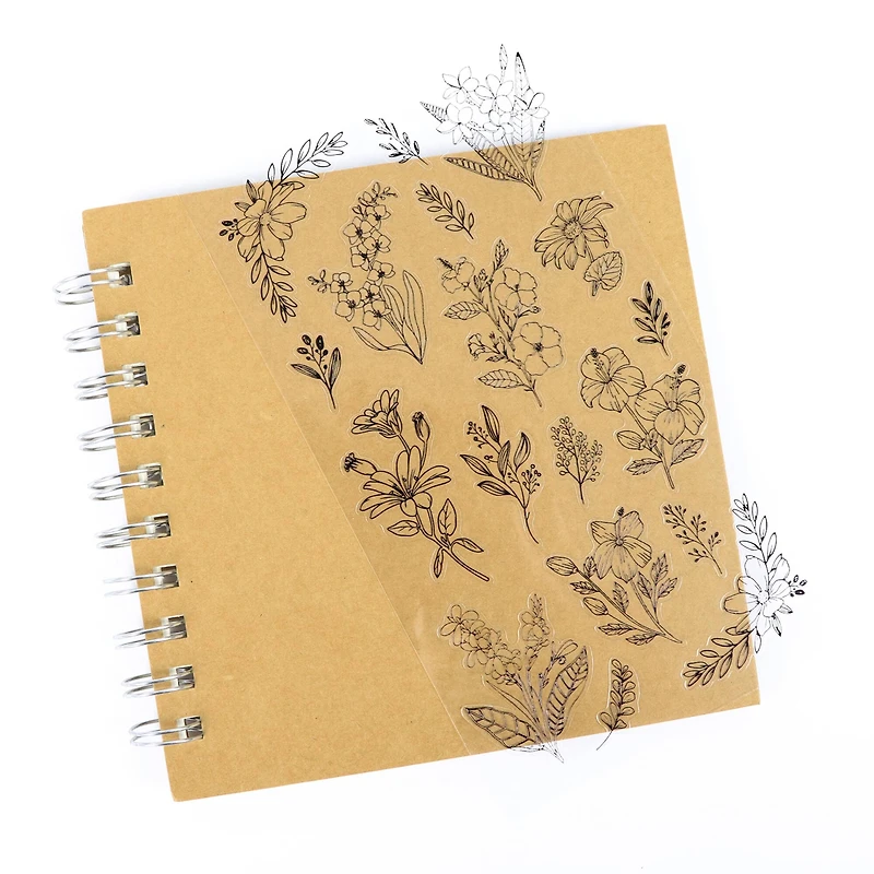 12 Pack: Black Flower Stickers by Recollections™