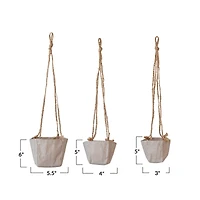 Hello Honey® Natural Round Jute & Cotton Hanging Planter Set