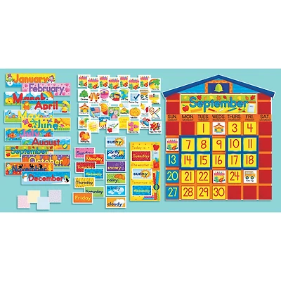 Scholastic Teaching Resources All-In-One Schoolhouse Calendar Bulletin Board Set, 2 Sets