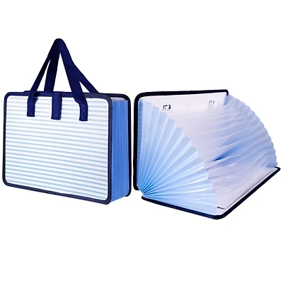 Steel Mill & Co.® Blue Stripe Accordion File Tote
