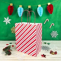 Medium Peppermint Stripes Gift Bags, 5ct. by Celebrate It™