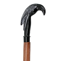 Design Toscano Poe's Mystic Raven Solid Hardwood Walking Stick