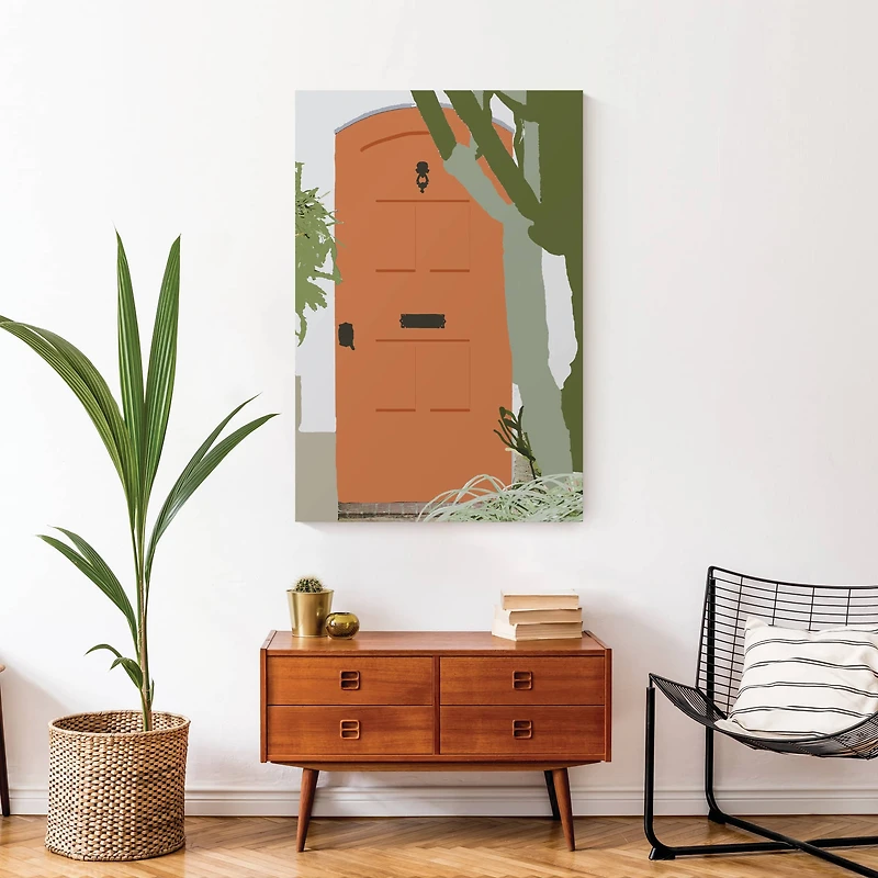Door With Cactus 24" x 36" Canvas Wall Art