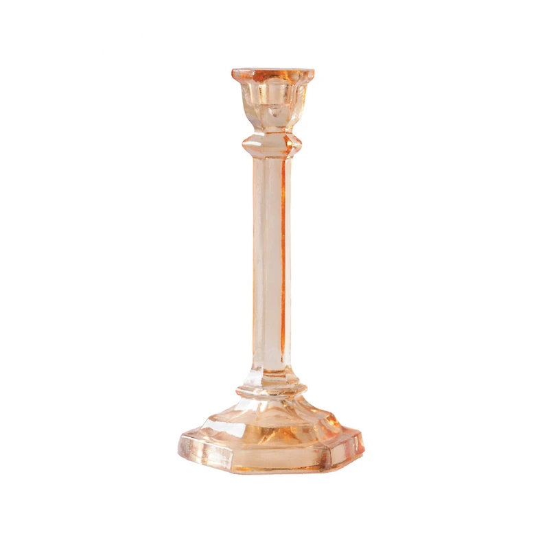Hello Honey® 9.5" Amber Reclaimed Glass Taper Candle Holder