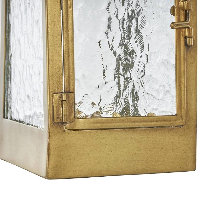 18" Gold Metal Arched Candle Lantern with Top Handle