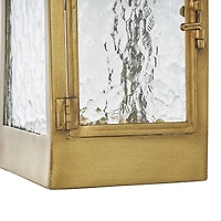 18" Gold Metal Arched Candle Lantern with Top Handle