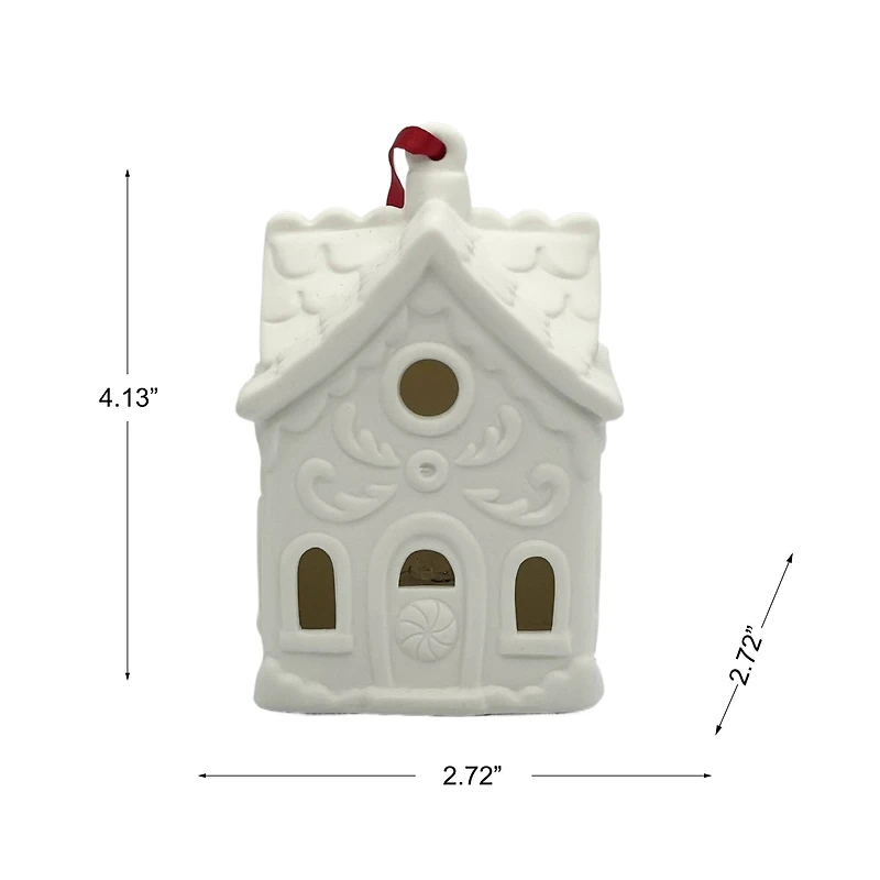 4" DIY LED Ceramic Gingerbread House Ornament by Make Market®