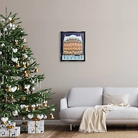 Stupell Industries Winter Hotel Christmas Festival Framed Floater Canvas Wall Art