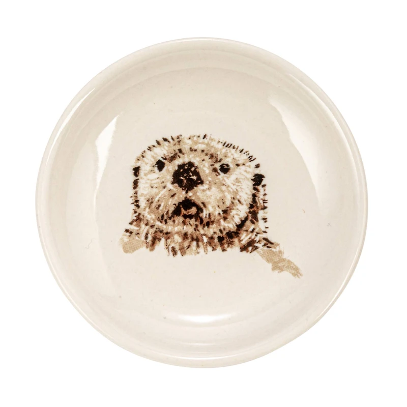Hello Honey® 3" Cream Round Stoneware Dish Set with Animal Prints