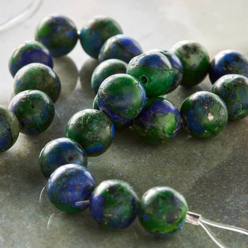 Green & Blue Chryscolla Round Beads by Bead Landing®, 8mm