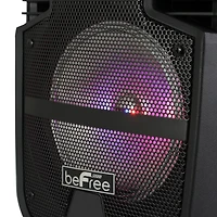 beFree Sound 8" 400 Watt Bluetooth Portable Party PA Speaker System With Illuminating Lights