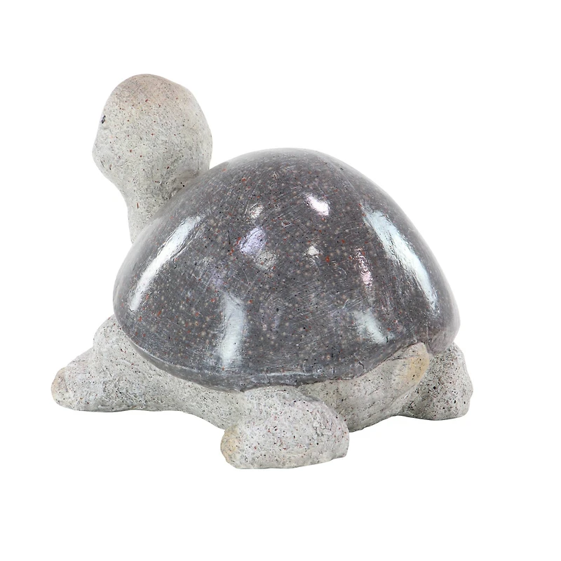 13" White Polystone Turtle Garden Sculpture