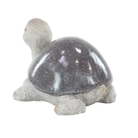13" White Polystone Turtle Garden Sculpture