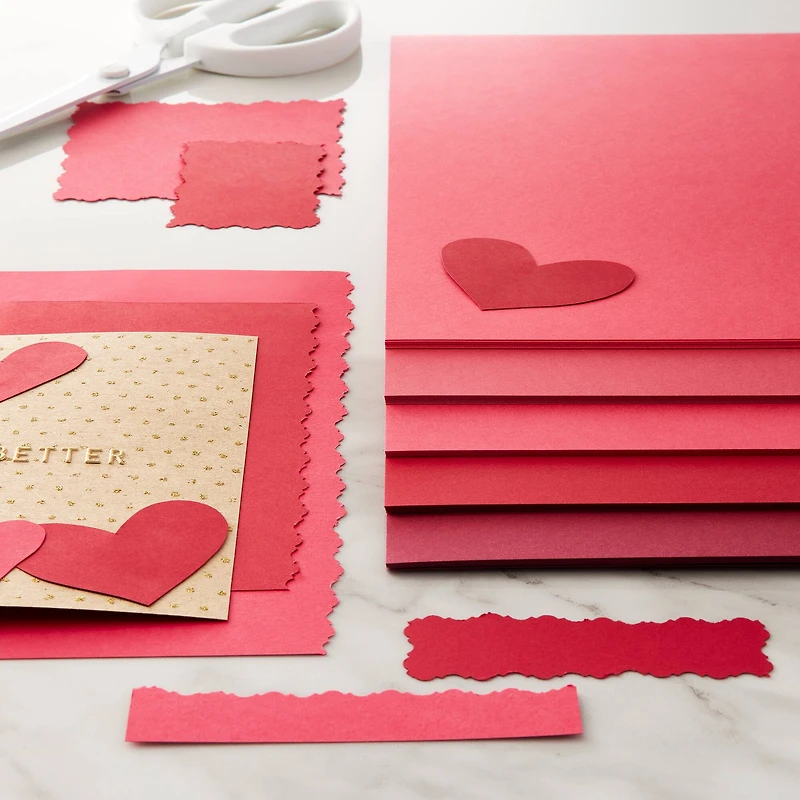 12 Packs: 50 ct. (600 total) Shades of Red 8.5" x 11" Cardstock Paper by Recollections™