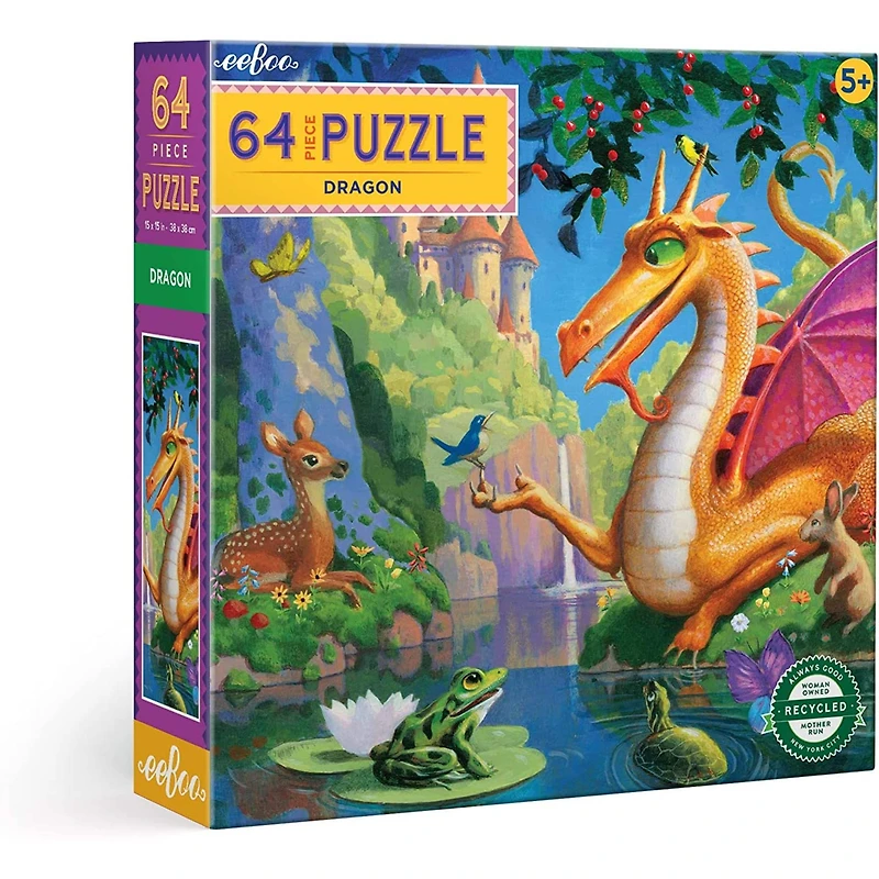 eeBoo Dragon 64 Piece Jigsaw Puzzle