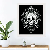 Sugar Skull 16" x 20" White Framed Print Under Plexiglass