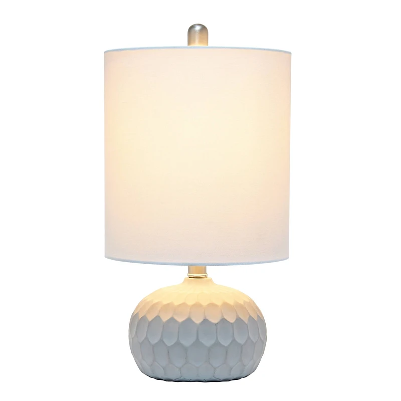 Lalia Home 19" Concrete Thumbprint Table Lamp with White Fabric Shade