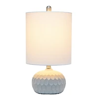Lalia Home 19" Concrete Thumbprint Table Lamp with White Fabric Shade