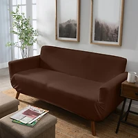 Home Details Brown Waffle Design Love Seat Furniture Slipcover