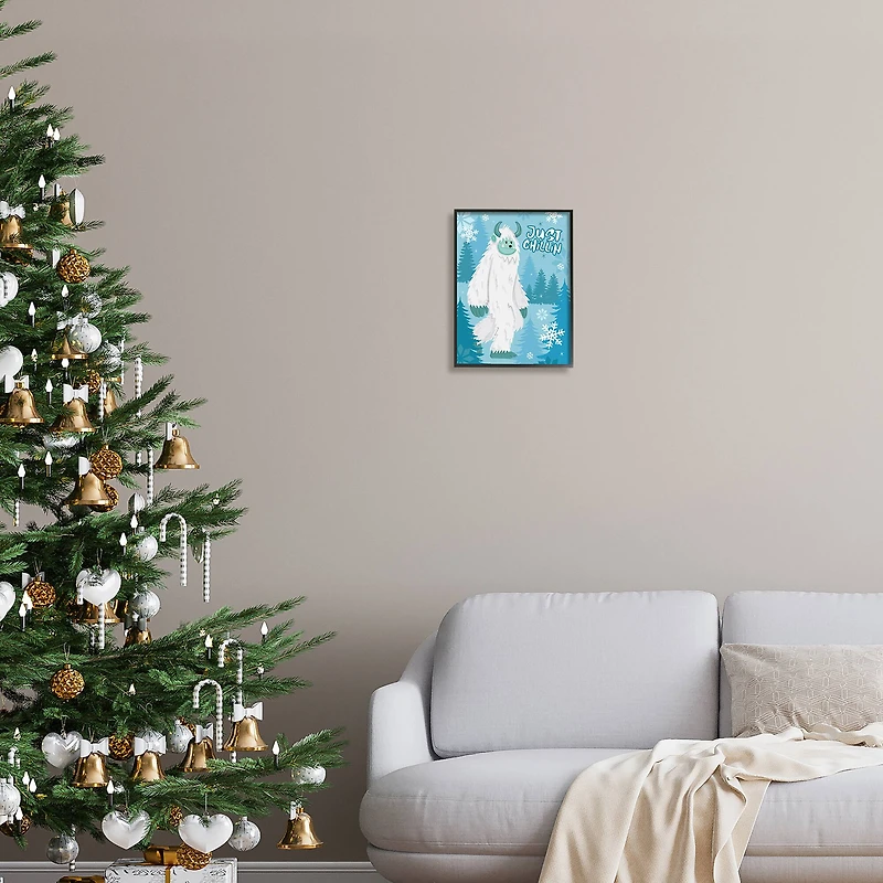 Stupell Industries Just Chillin Funny Winter Yeti Framed Giclee Art