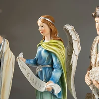 Glitzhome® Oversized Deluxe Blue Resin Nativity Figurine Set