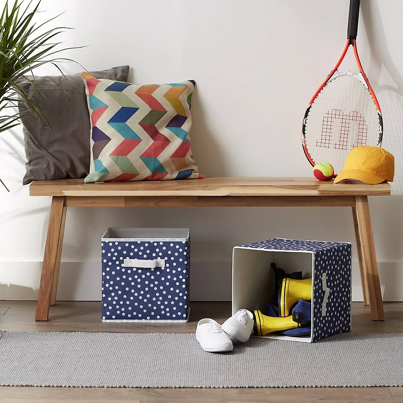 DII® 11" French Blue & White Dots Storage Cube, 2ct.