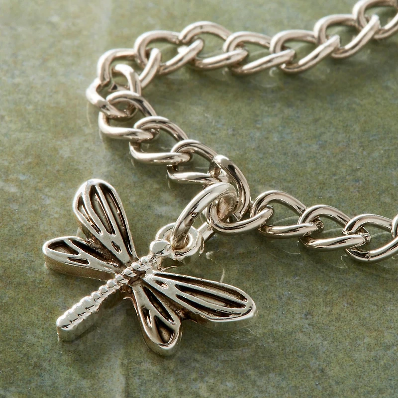Charmalong™ Silver Plated Dragonfly Charm by Bead Landing™