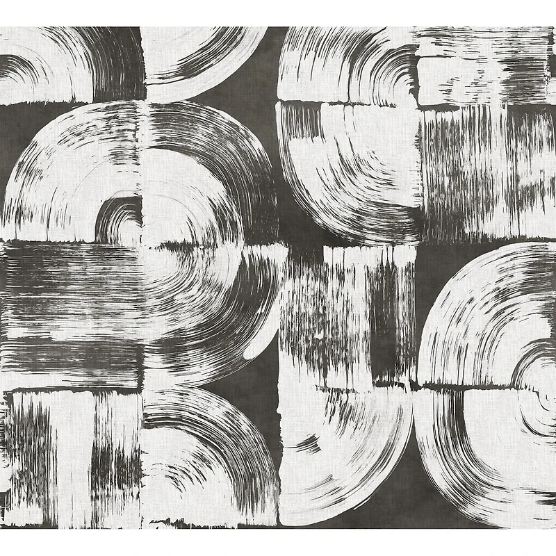 Katie Hunt Charcoal Gray Brushstrokes Wall Mural