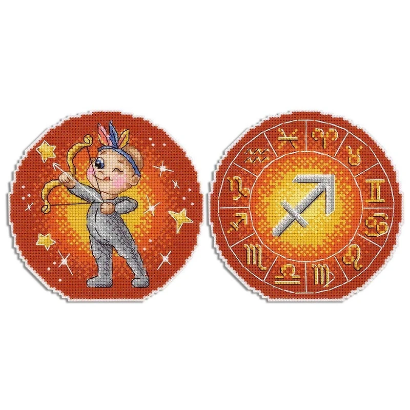 MP Studia Zodiac Signs Sagittarius Plastic Canvas Counted Cross Stitch Kit