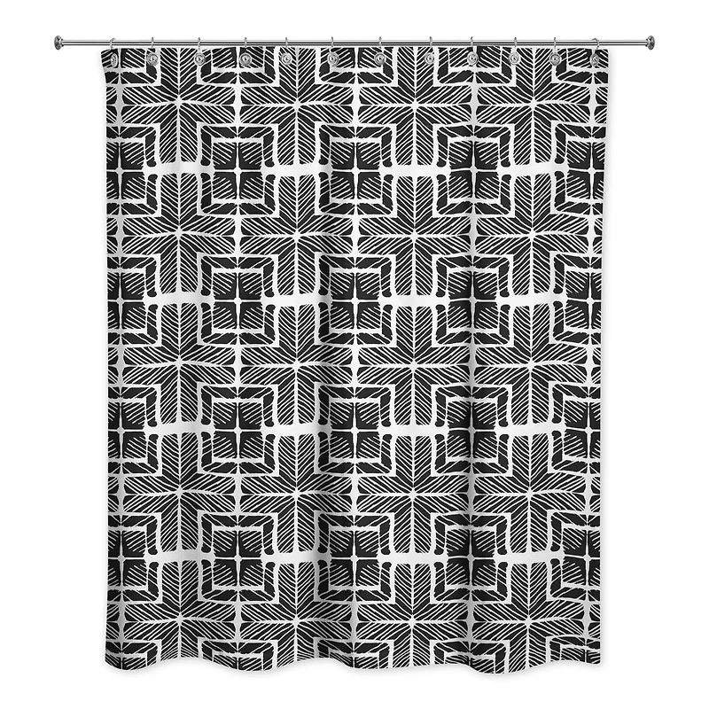 Shibori Squares Shower Curtain