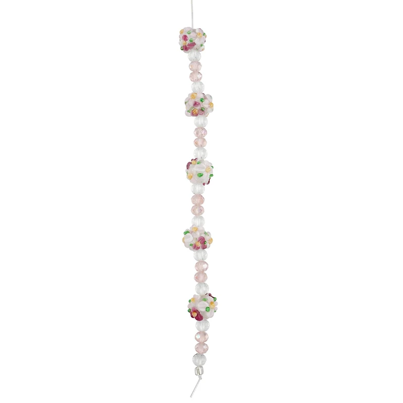 Flower Lampwork Glass Ball Bead Mix by Bead Landing™