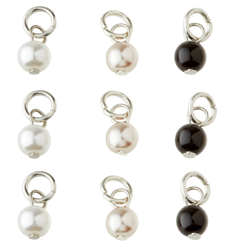 12 Packs: 12 ct. (144 total) Charmalong™ Pearl Drop Charms by Bead Landing™