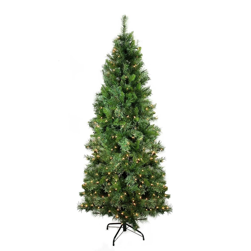 6.5ft. Pre-Lit Mixed Cashmere Pine Artificial Christmas Tree, Clear Lights