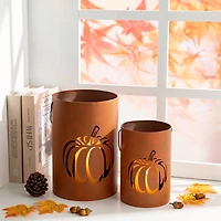 Glitzhome® Metal Cutout Pumpkin Bucket Set