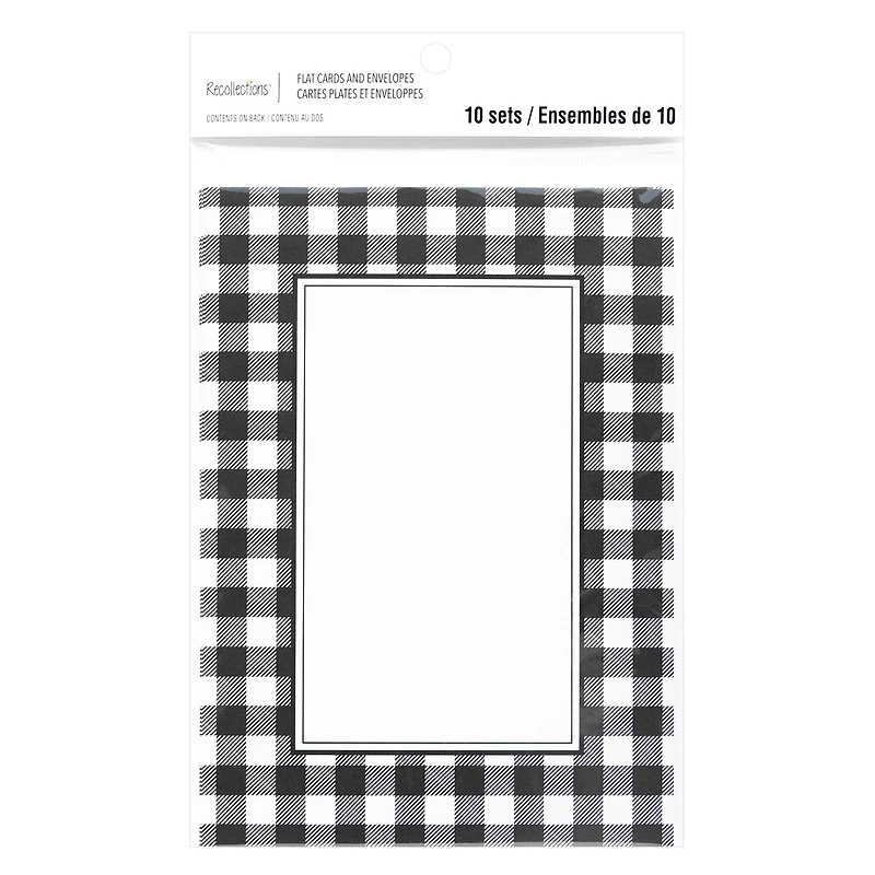 Buffalo Check Flat Cards & Envelopes by Recollections™, 5" x 7"