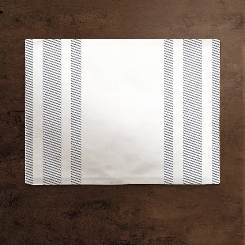 Textured Blue Stripes 18" x 14" Cotton Twill Placemat