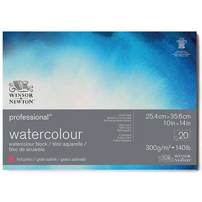 Winsor & Newton™ Professional™ 140lb. Hot Press Watercolour Paper Block