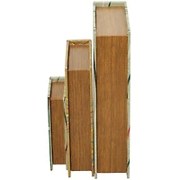 Line Print Faux Leather Faux Book Box with Varying Patterns Set