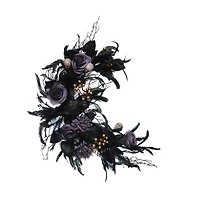 27" Purple & Black Rose & Feather Wall Décor by Ashland®