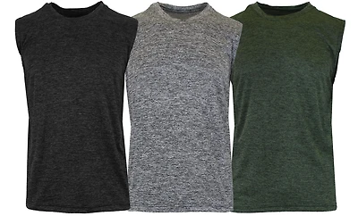 Galaxy By Harvic Moisture-Wicking Performance Men's Muscle Tank T-Shirt 3 Pack