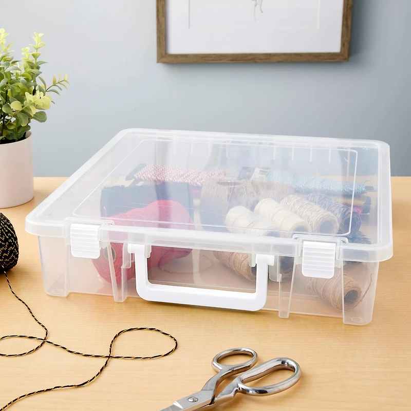 6 Pack: 12" x 12" Latching Storage Case by Simply Tidy™