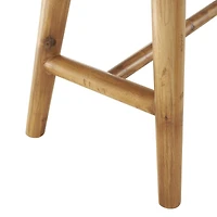 40" Brown Wood Handmade Traditional Home Bench with Rope Wrapped Seat